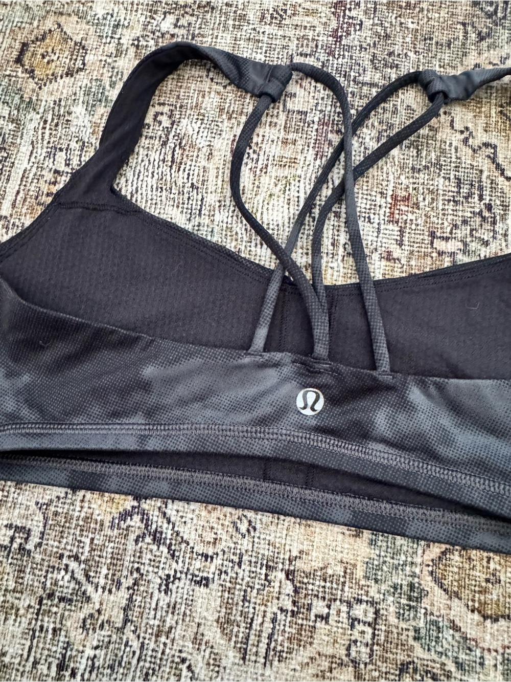 lululemon athletica Black Strappy Sports Bra with Light Logo